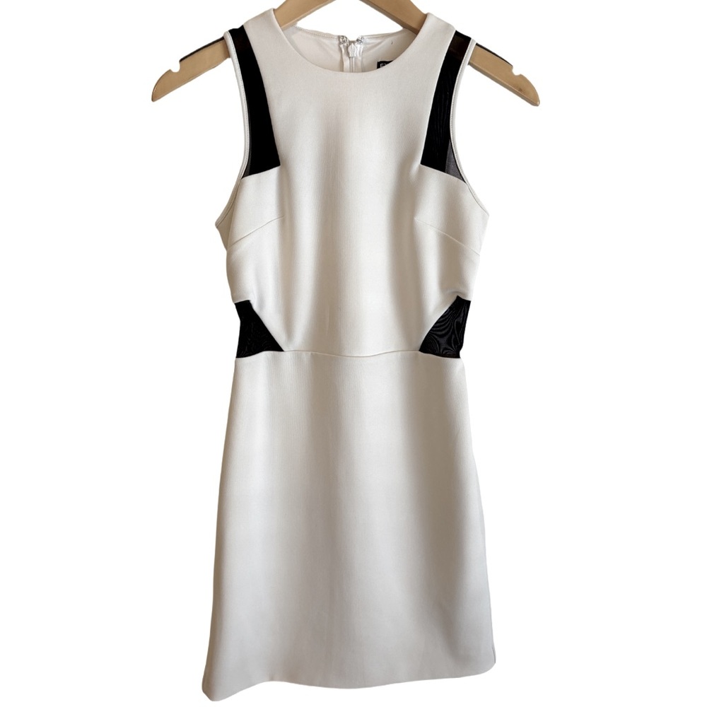 Express Women's Ivory with Black Shear on Sides Sleeveless Dress Size 0